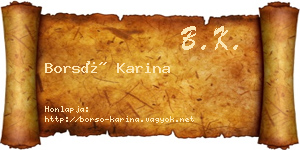Borsó Karina névjegykártya